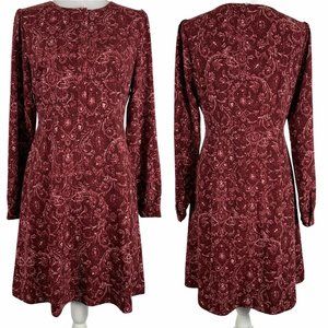Loft 4 Dress Fit Flare Long Sleeve Baroque